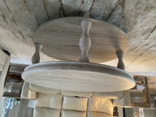 Miguel Coastal Beach Brown Oak Wood Rope Wrapped 2 Tier Round Coffee Table Image 1