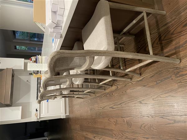 Zachary Coastal Beach Natural Grey Oak Wood Cane Back Counter Stool Image 1