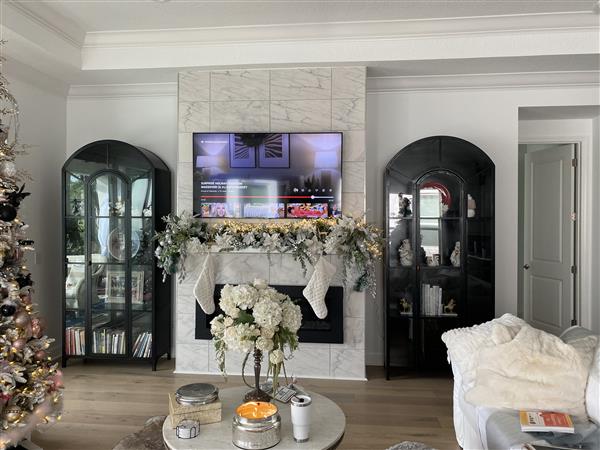 Stancil Industrial Loft Matte Black Iron Frame Clear Glass Door Arch Display Case Image 1