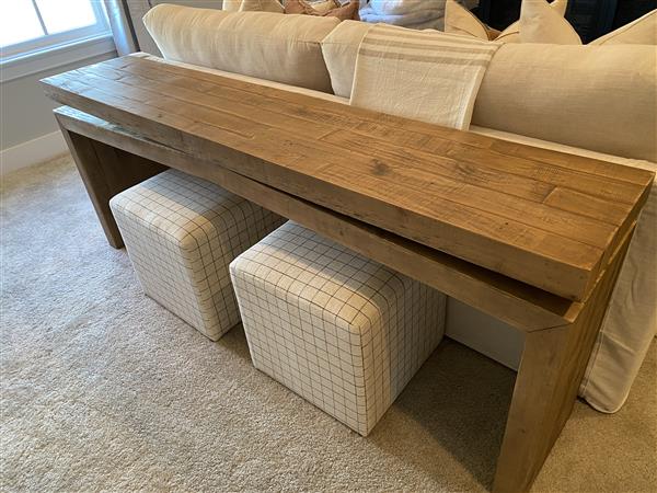 Rayan Rustic Lodge Brown Reclaimed Pine Wood Rectangular Console Table Image 1