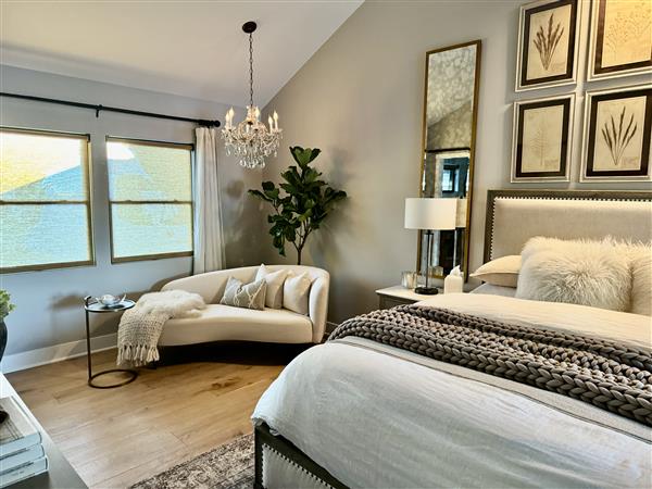 James Modern Classic Beige Performance Brown Oak Wood Chaise Lounge - Left Arm Facing Image 1