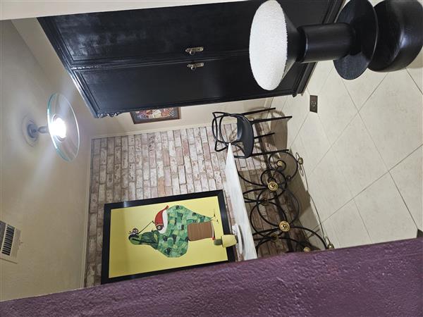 Jericho Global Bazaar White Upholstered Boucle Black Wood Counter Stool Image 1